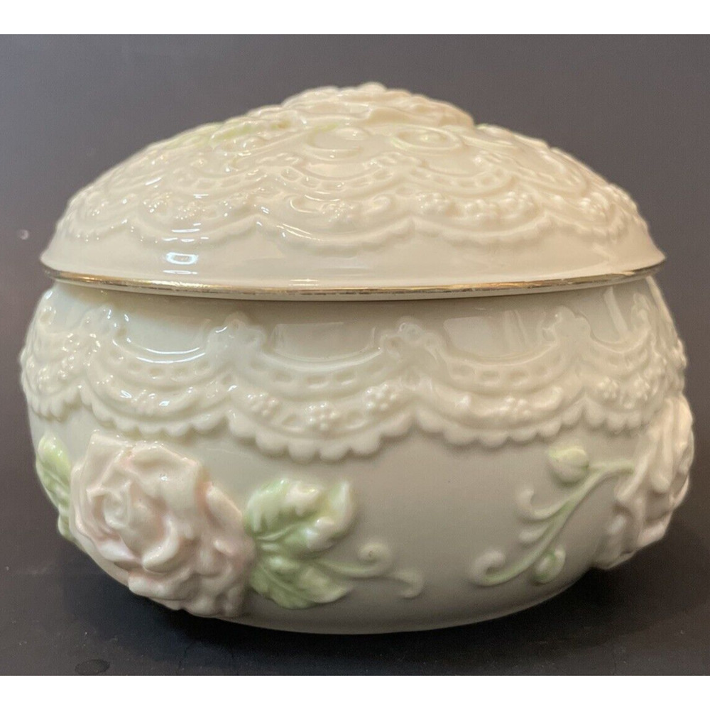 The San Francisco Music Box Company The Rose Trinket Jewelry Dish Lid 1997